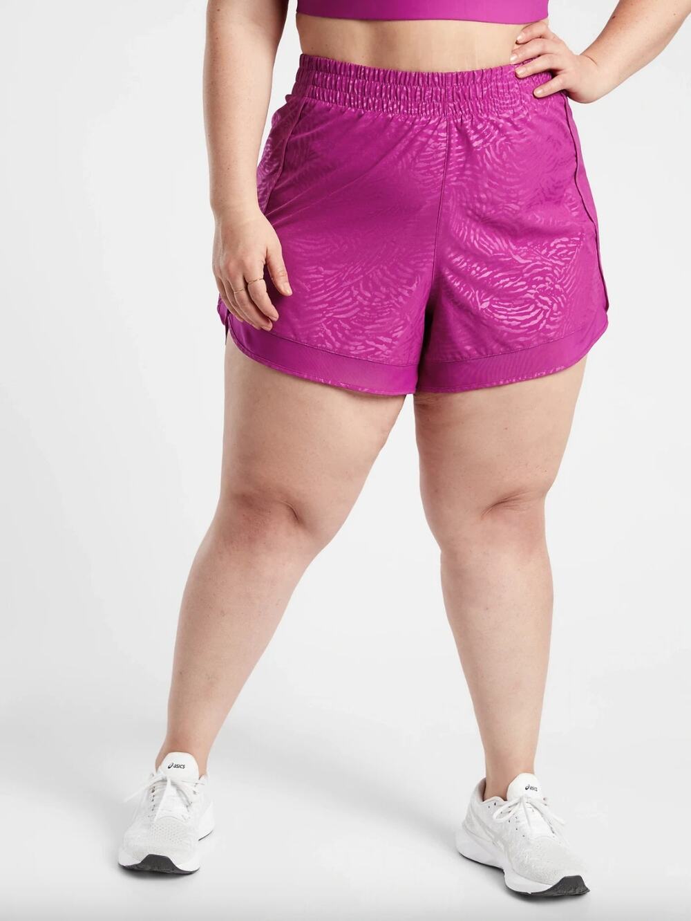 NEW Athleta Printed Mesh Racer Run Shorts Size 3X Gym Workout Exercise Active